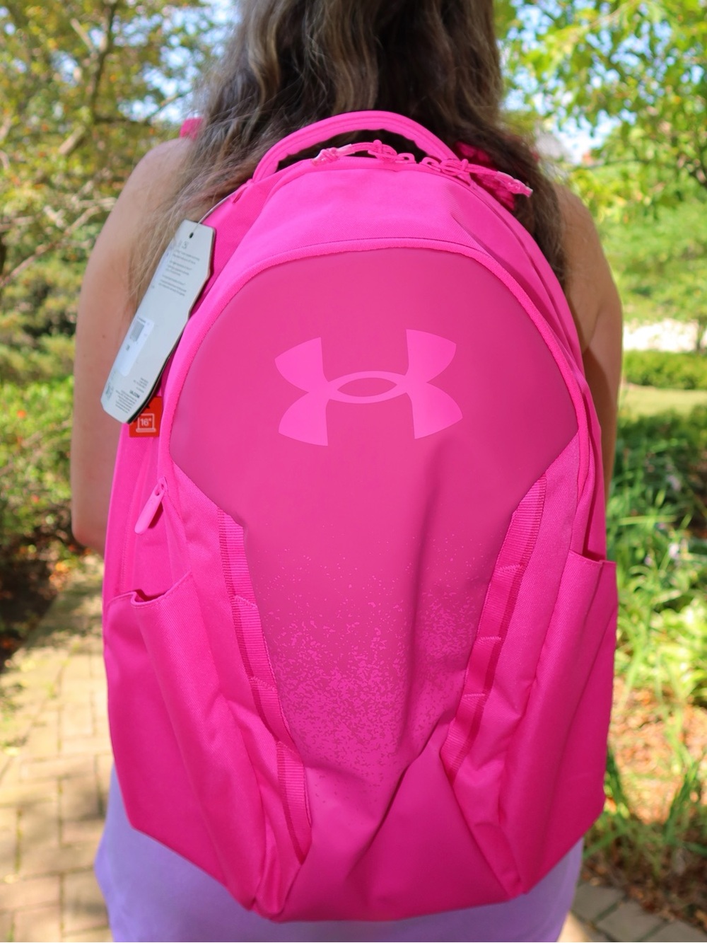 Under Armour No Weigh Lite Neon Pink Backpack with Logo